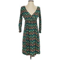 Max Studio Casual Dress - Wrap: Teal Print Pattern Dresses - Used