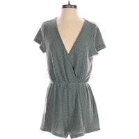 Shein Casual Dress - Wrap: Teal Chevron/Herringbone Pattern Dresses - Used - Size