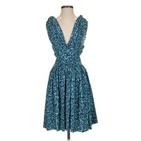 Chiara Boni La Petite Robe Cocktail Dress - Wrap: Teal Paisley Pattern Dresses - Used