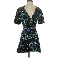 Parker Cocktail Dress - Wrap: Teal Print Pattern Dresses - Used - Size