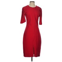 Diane von Furstenberg Cocktail Dress - Party: Red Dresses - Used
