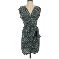 Charlie Jade Casual Dress - Wrap: Teal Paisley Pattern Dresses - Used