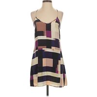 Charlie Jade Casual Dress - Shift: Purple Color Block Pattern Dresses - Used - Size X
