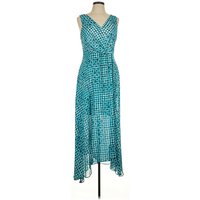 Tommy Hilfiger Cocktail Dress - Wrap: Teal Dresses - Used - Size