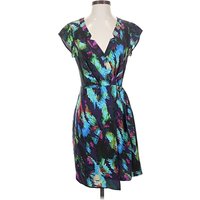 Presley Skye Cocktail Dress - Wrap: Teal Print Pattern Dresses - Used - Size X