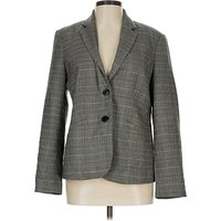 Script Blazer Jacket: Gray Tweed Pattern Jackets & Outerwear - Size