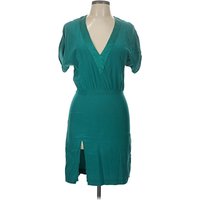 Mason Cocktail Dress - Wrap: Teal Solid Pattern Dresses - Used - Size