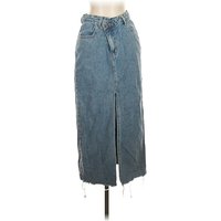 Happily Grey Denim Skirt: Blue Bottoms - Size