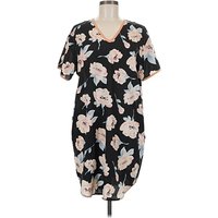 Gold Coast Casual Dress - Popover: Black Floral Pattern Dresses - Used