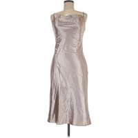 Birdy Grey Cocktail Dress - Slip dress: Silver Metallic Pattern Dresses - Used