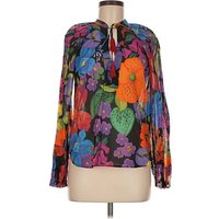 Twinset Long Sleeve Blouse: Blue Tops - Size