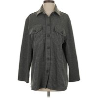 Jones New York Signature Coat: Gray Houndstooth Pattern Jackets & Outerwear