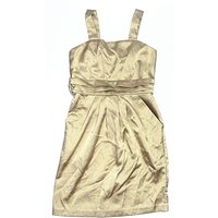 Aqua Dress - Party: Gold Metallic Pattern Skirts & Dresses - Used - Size