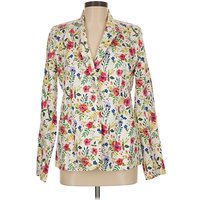 Chadwicks Blazer Jacket: Ivory Floral Pattern Jackets & Outerwear - Size 6 Tall
