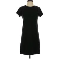 Lou & Grey Casual Dress - Shift: Black Solid Pattern Dresses - Used - Size X