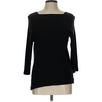 Chico's 3/4 Sleeve Top Black One Shoulder Neckline Tops - Used