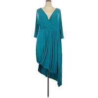 Lane Bryant Cocktail Dress - Wrap: Teal Dresses - Used - Size 18 Plus