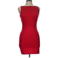 Cocktail Dress - Bodycon: Red Solid Pattern Dresses - Used