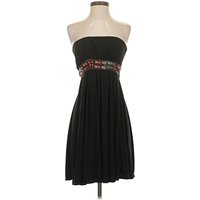White House Black Market Cocktail Dress - Party: Black Hearts Pattern Dresses - Used - Size