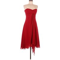 David's Bridal Cocktail Dress - Bridesmaid: Red Dresses - Used - Size