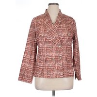 Blazer Jacket: Red Tweed Pattern Jackets & Outerwear - Size X