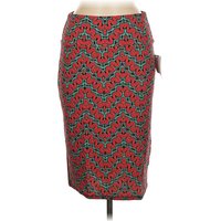 Lularoe Leather Skirt: Red Paisley Pattern Bottoms