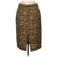 Who What Wear Casual Skirt: Gold Animal Print Pattern Bottoms - Size