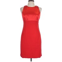 Papell Boutique Evening Cocktail Dress - Sheath: Red Solid Pattern Dresses - Used - Size 12 Petite