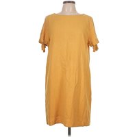 Lulus Casual Dress - Shift: Yellow Solid Pattern Dresses - Used
