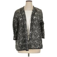 Caroline Rose Cardigan Sweater: Silver Sweaters & Sweatshirts - Size X