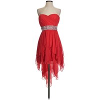 Sequin Hearts Cocktail Dress - Party: Red Dresses - Used - Size