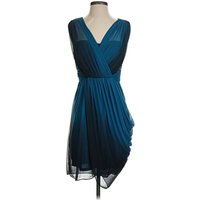 Max and Cleo Cocktail Dress - Wrap: Teal Dresses - Used - Size