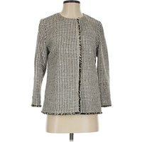 Lafayette 148 New York Coat: Gray Houndstooth Pattern Jackets & Outerwear