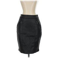White House Black Market Faux Leather Skirt: Black Bottoms - Size 00 Petite