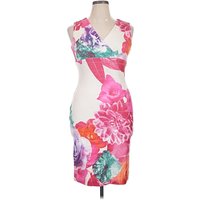 Joseph Ribkoff Cocktail Dress - Bodycon: White Tropical Pattern Dresses - Used - Size