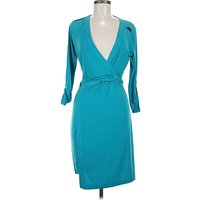 Calvin Klein Cocktail Dress - Wrap: Teal Dresses - Used - Size