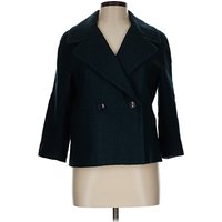 Talbots Coat: Teal Chevron/Herringbone Pattern Jackets & Outerwear - Size