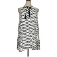 J for Justify Casual Dress - Shift: Silver Houndstooth Pattern Dresses - Used - Size X