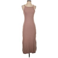 Old Navy Casual Dress - Slip dress: Brown Solid Pattern Dresses - Used