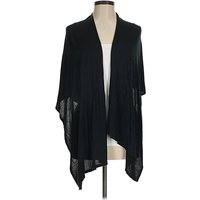 Top It Off Kimono Black Plunge Neckline Tops