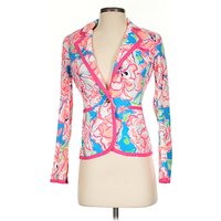 Lilly Pulitzer Blazer Jacket: Pink Print Pattern Jackets & Outerwear - Size X