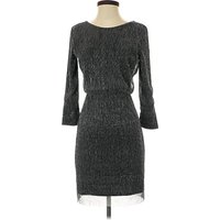 Vila Cocktail Dress - Sweater Dress: Gray Tweed Pattern Dresses - Used