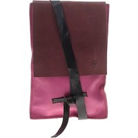L'Artigiano Leather Crossbody Bag: Burgundy Color Block Pattern Bags