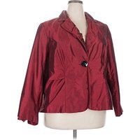 Lane Bryant Blazer Jacket: Burgundy Jackets & Outerwear - Size 24 Plus