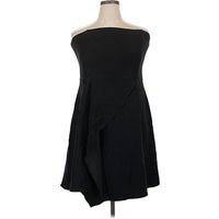 White House Black Market Cocktail Dress - DropWaist: Black Solid Pattern Dresses - New - Size