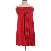 Express Cocktail Dress - Bridesmaid: Red Solid Pattern Dresses - Used