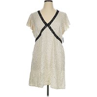 Old Navy Casual Dress - Wrap: Ivory Polka Dots Pattern Dresses - Used - Size X