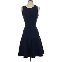 Pink Tartan Casual Dress - Fit & Flare: Blue Solid Pattern Dresses - Used - Size 2X