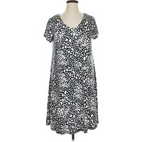 Rachel Zoe TJX Casual Dress - Shift: Silver Animal Print Pattern Dresses - Used - Size 1X