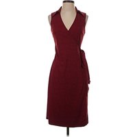 Express Cocktail Dress - Wrap: Burgundy Tweed Pattern Dresses - Used - Size